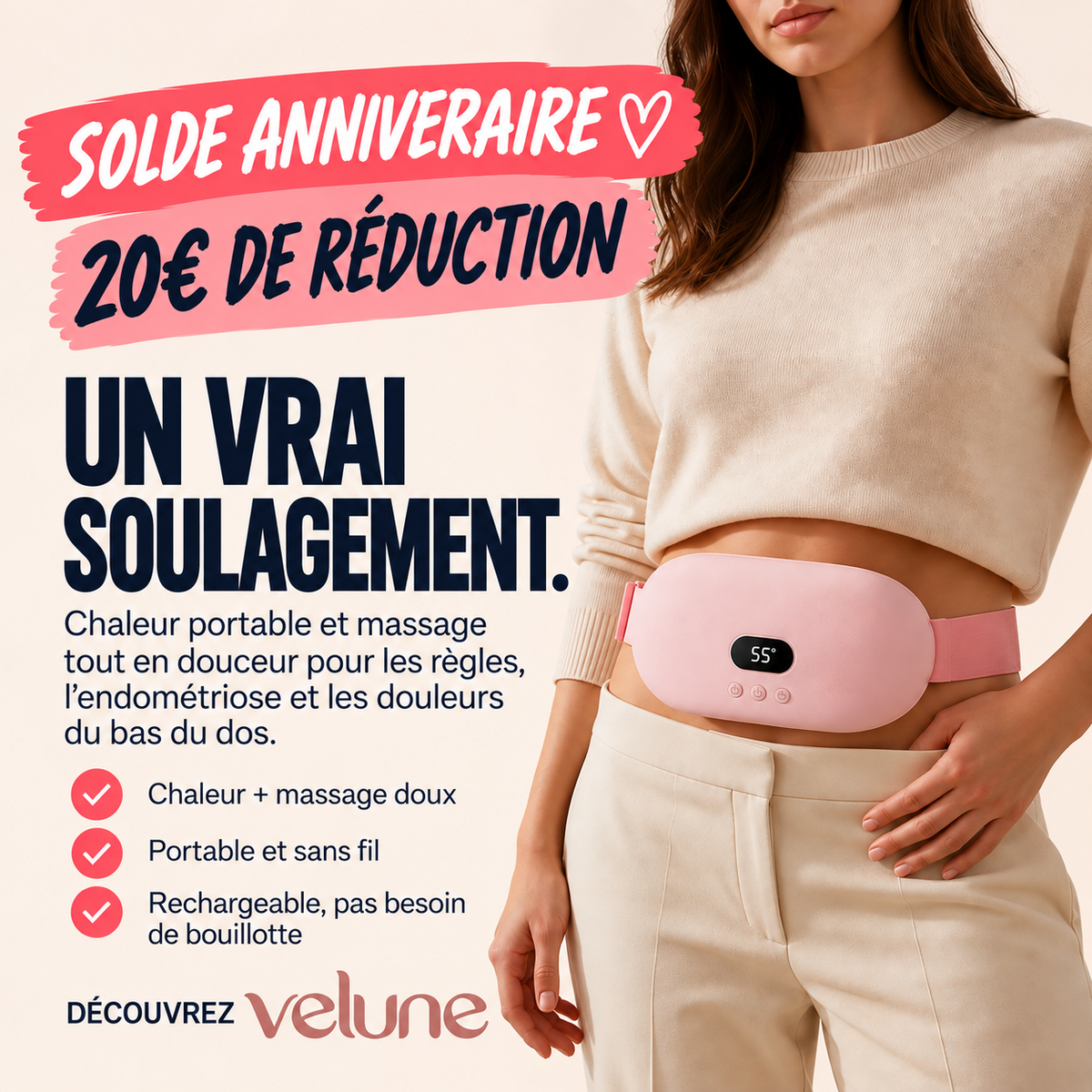 VELUNE - Le dispositif anti-douleurs pour l’endométriose