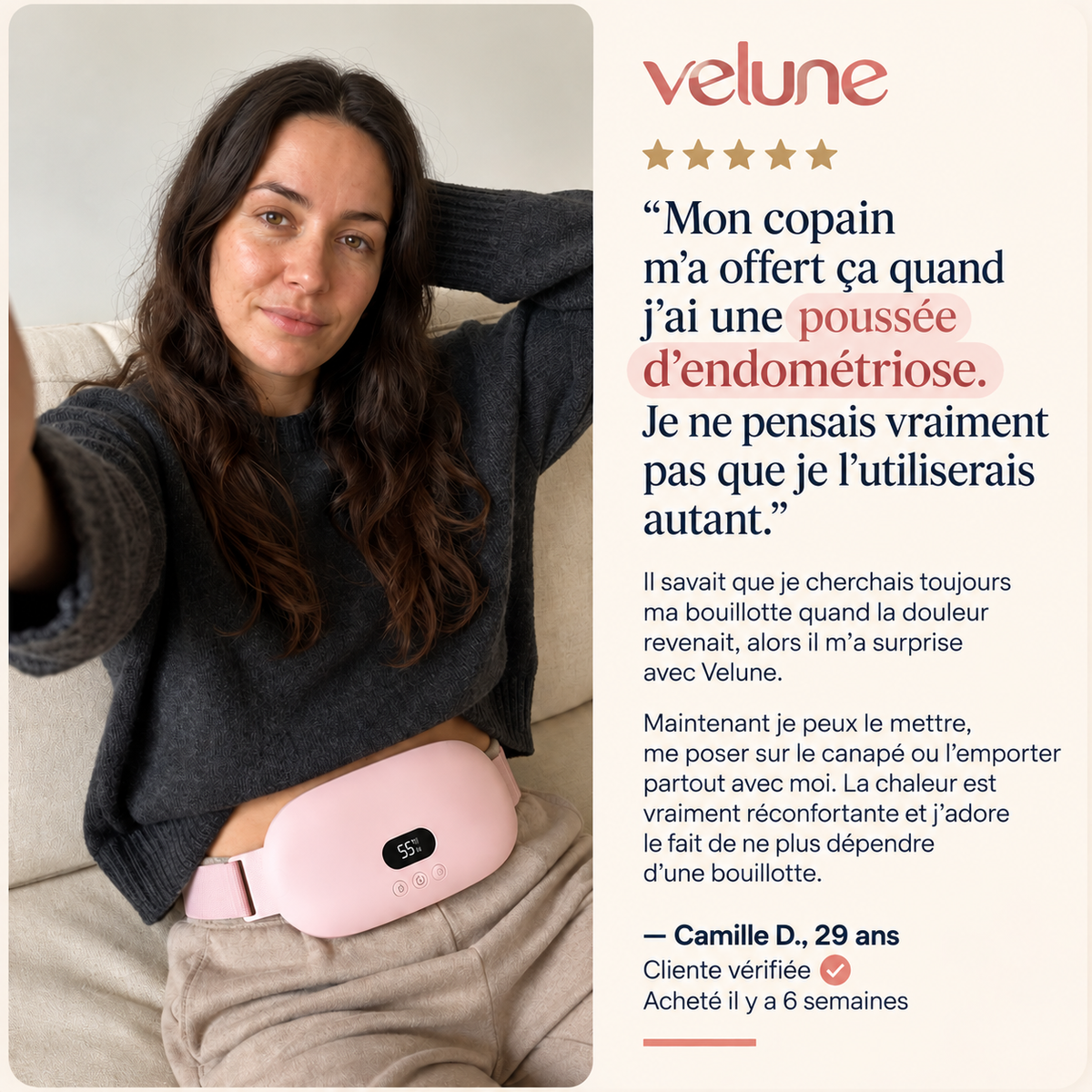 VELUNE - Le dispositif anti-douleurs pour l’endométriose